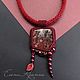 Order Jasper pendant on a kumihimo harness 'Spanish Bordeaux'. Elena Crappie - Bags and jewelry. Livemaster. . Necklace Фото №3