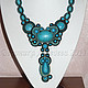 Soutache-bead necklace with turquoise. Necklace. Soutache necklaces and accessories. Online shopping on My Livemaster.  Фото №2