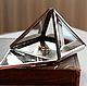 Silver box. Box Pyramid. Box of glass, Caskets for rings, St. Petersburg,  Фото №1