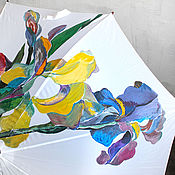 Аксессуары handmade. Livemaster - original item Umbrella with hand-painted Irises, painted umbrella, umbrella with flowers pattern. Handmade.