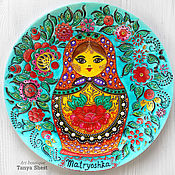 Русский стиль handmade. Livemaster - original item Matryoshka decorative plate hand painted. Handmade.
