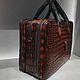 Order Bag-briefcase, men's crocodile skin, in maroon color. SHOES&BAGS. Livemaster. . Men\'s bag Фото №3