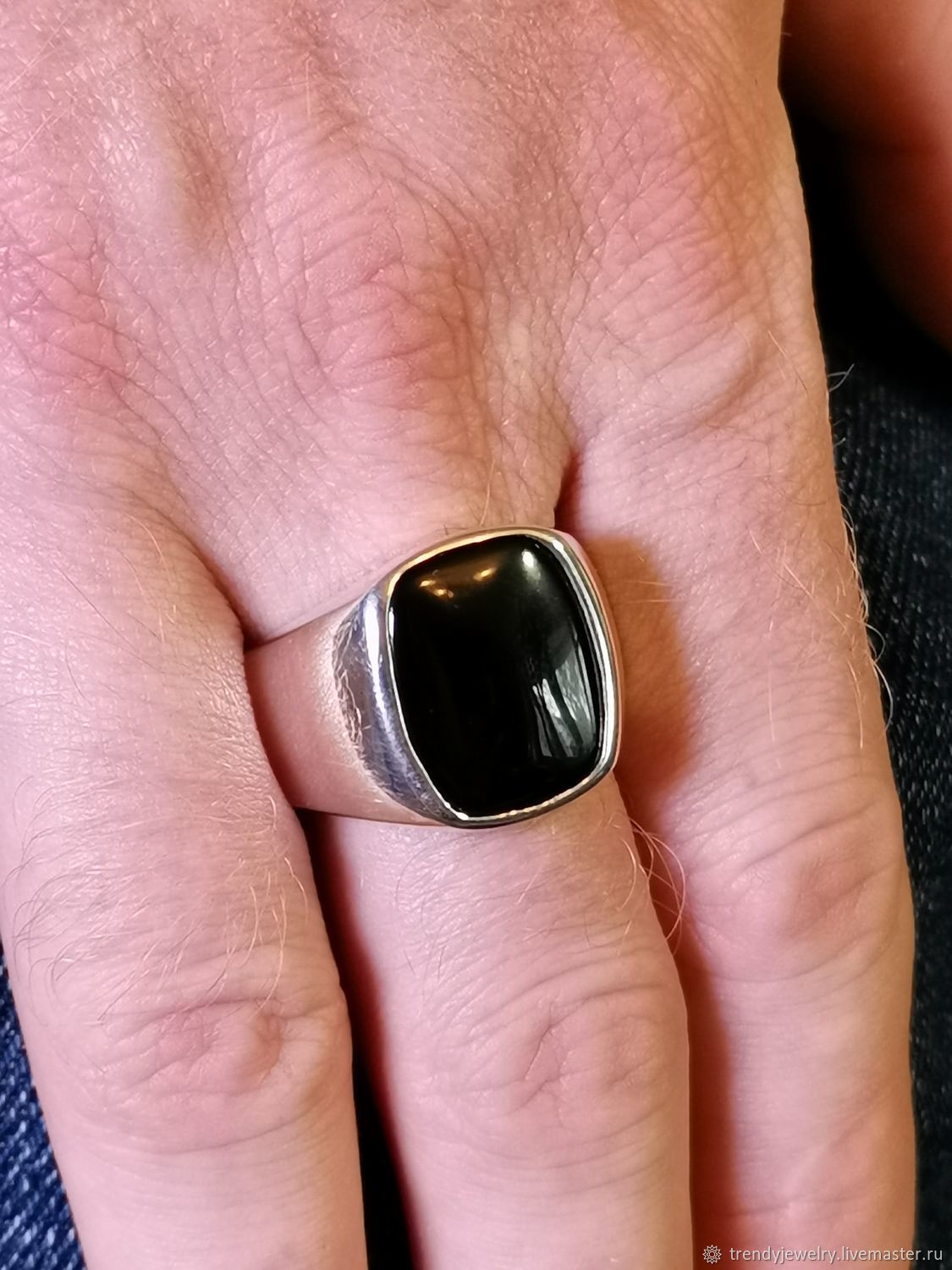 Агат серебряное кольцо перстень для мужчины с черным камнем br 314.21