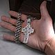 Крест серебряный крупный нательный 38 грамм, Крестик, Бор,  Фото №1