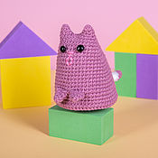 Куклы и игрушки handmade. Livemaster - original item Syroezhka-soft toy pink cat with white stripes. Handmade.