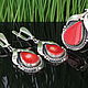 Order Belladonna jewelry set with corals made of 925 HC0017 silver. Sunny Silver. Livemaster. . Jewelry Sets Фото №3