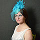 Evening hat with veil and feathers 'Turquoise'. Hats1. Novozhilova Hats. Online shopping on My Livemaster.  Фото №2