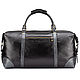 Leather travel bag 'Magnum' (black with gray). Travel bag. Russian leather Guild. My Livemaster. Фото №4