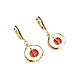Order Garnet earrings, white enamel earrings,circle earrings. Irina Moro. Livemaster. . Earrings Фото №3