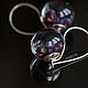 Purple shimmer earrings'. Earrings. glassquaill. Online shopping on My Livemaster.  Фото №2