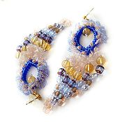 Украшения handmade. Livemaster - original item Medusa earrings with citrine and rose quartz. Handmade.