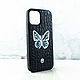 Euphoria HM Butterfly miniCROC - кожаный чехол iPhone перламутр. Чехол. Euphoria HM. Интернет-магазин Ярмарка Мастеров.  Фото №2
