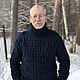Свитер мужской женский "Король Севера" темно-синий шерстяной. Свитеры мужские. IRINA GRUDKINA Handmade Knitwear. Ярмарка Мастеров.  Фото №9