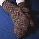 Men's knitted mittens-transformers Bitter chocolate. Mittens. Warm Yarn. My Livemaster. Фото №4