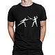 Cotton T-shirt 'Space Fencing', T-shirts and undershirts for men, Moscow,  Фото №1