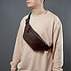Men's leather waist bag 'Sigma' (Tobacco). Waist Bag. DragonBags - Rucksack leather. My Livemaster. Фото №4