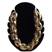 Украшения handmade. Livemaster - original item Necklace chain large massive Golden color gold bronze leather chain. Handmade.