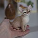 Кошечка девон рекс. Войлочная игрушка. Работа по фотографии питомца. Войлочная игрушка. Войлочные зверики Людмилы Демидович. Ярмарка Мастеров.  Фото №5