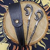 Фен-шуй и эзотерика handmade. Livemaster - original item Forged knitting needle in a leather case.. Handmade.