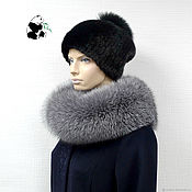 Аксессуары handmade. Livemaster - original item Fur collar Snood fur silver Fox breed Blue frost No. №3. Handmade.