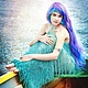 Топ "Бирюзовые водопады" крючком из шелка ручной окраски с бахромой. Топы. Ручки & крючкИ (Вяжу мечты.Татьяна). Ярмарка Мастеров.  Фото №5