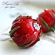 Earrings 'Red Artichoke'. Earrings. Red Rose. Online shopping on My Livemaster.  Фото №2