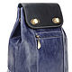 Women's leather backpack 'Palermo' (blue). Backpacks. Russian leather Guild. My Livemaster. Фото №4
