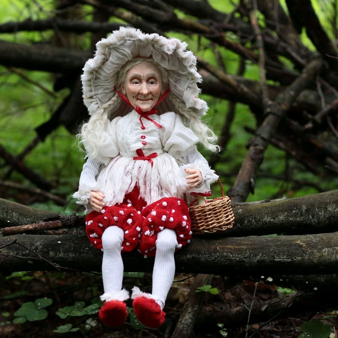 Этапы создания Авторской куклы лепка и роспись / DIY / Мастер-класс авторская кукла Ведьма лицо рук