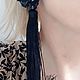 Заказать  "Чёрные цветы- кисти". Екатерина (BuyBeads). Ярмарка Мастеров. . Серьги-пусеты Фото №3