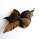 Small brown hazelnut brooch flower nutty chocolate. Brooches. De-Si-Re. My Livemaster. Фото №5