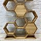 Rack-a wall of solid oak in the form of a honeycomb. Shelving. uloft. My Livemaster. Фото №6