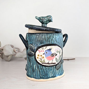 Посуда ручной работы. Ярмарка Мастеров - ручная работа Сахарница "Птичка". Handmade.