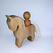 Куклы и игрушки handmade. Livemaster - original item Rider on a horse wooden toy. Handmade.