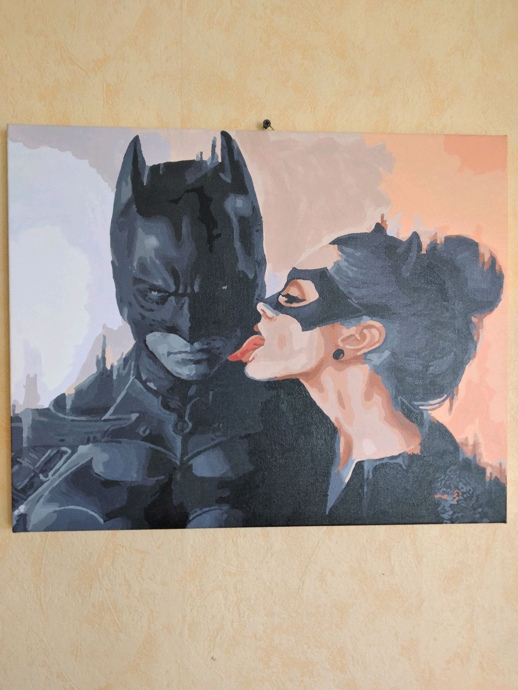 Алмазная мозаика Бэтмен и женщина кошка