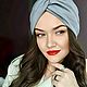 Чалма СЕРО-ГОЛУБОЙ оттенок из экозамши. Чалмы. SOFIE ACCESSORIES. Ярмарка Мастеров.  Фото №4
