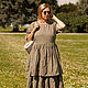 Платье бохо лен цвета сена art.036b. Платья. MUHA (vintagechic). Интернет-магазин Ярмарка Мастеров.  Фото №2