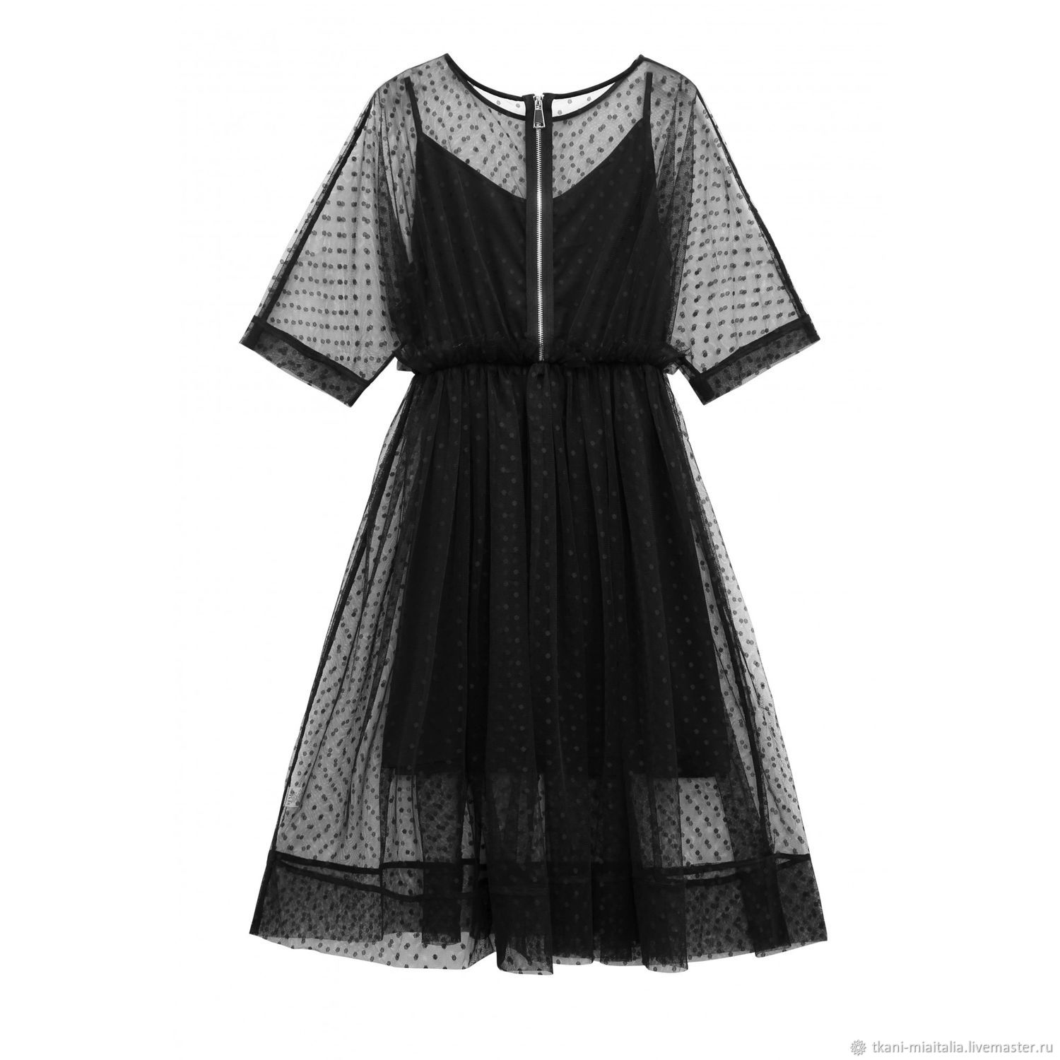 Платье сетка черное