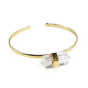 Украшения handmade. Livemaster - original item Gold bracelet with rock crystal, bracelet with stone, transparent. Handmade.