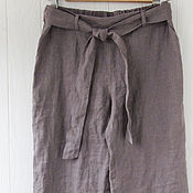 Одежда ручной работы. Ярмарка Мастеров - ручная работа Linen trousers at the waist. Handmade.