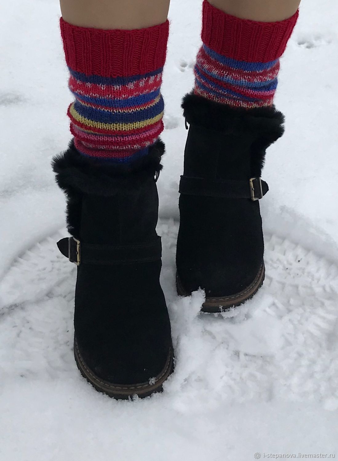 Гетры женские вязаные на зимние ботинки