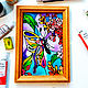 Stained glass painting ' Among flowers'. Stained glass. sidnsk (buldozerart). Online shopping on My Livemaster.  Фото №2