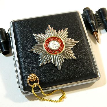Сувениры и подарки ручной работы. Ярмарка Мастеров - ручная работа Портсигар 20 шт. 85 мм "Звезда Ордена Александра Невского". Handmade.