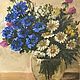 Oil painting. Cornflowers and daisies, Pictures, Zhukovsky,  Фото №1