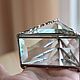 Order Wedding box. Triangular Tiffany box with filigree. Glass Flowers. Livemaster. . Caskets for rings Фото №3