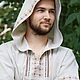 Заказать Льняная рубаха с капюшоном Славянская. Bereginyadress. Ярмарка Мастеров. . Народные рубахи Фото №3