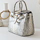 Сумка в стиле Hermes Birkin 30 из кожи питона жемчужная. Классическая сумка. PYTOSHASHOP. Ярмарка Мастеров.  Фото №8