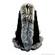 Velvet stole with fur silver Fox, Wraps, Moscow,  Фото №1