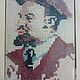 Винтаж: Настенное панно - ручная вышивка "В. И. Ленин". Текстиль винтажный. 'Лавка древностей'. Ярмарка Мастеров.  Фото №4
