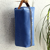 Сумки и аксессуары handmade. Livemaster - original item Dressing case leather blue. Handmade.
