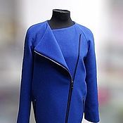 Одежда handmade. Livemaster - original item coat: Blue coat with zipper. Handmade.